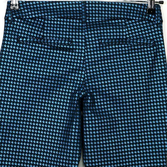 Old Navy Pixie Ankle Pants Black Blue Foil Houndstooth Stretch 4 - Picture 7 of 12